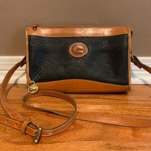 Dooney & Bourke Black and Tan Leather Crossbody Bag